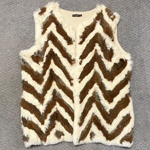 J. McLaughlin Fur and Wool Sweater vest M L